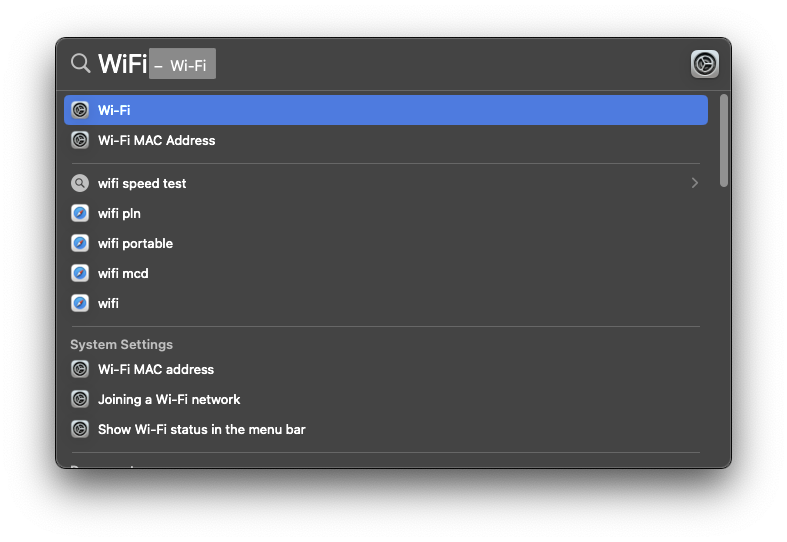 Gambar mencari IP router di MacOS